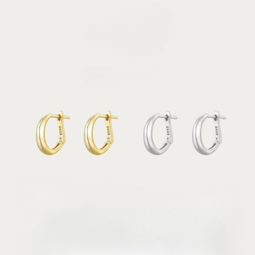 925 Sterling Silver 18K Gold Plated Hoop Earrings (5 Pairs)