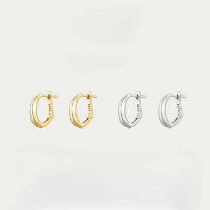 925 Sterling Silver 18K Gold Plated Hoop Earrings (5 Pairs)
