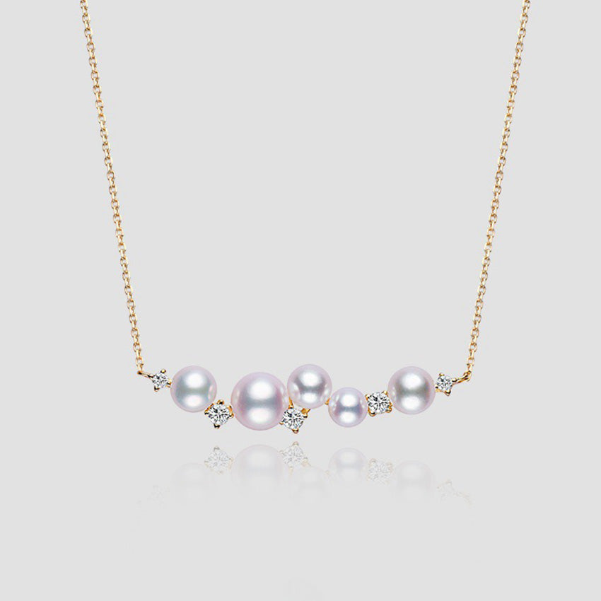 925 Sterling Silver 18K Gold Plated Shell Pearl Bead Necklace Set of 5