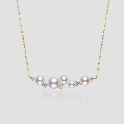 925 Sterling Silver 18K Gold Plated Shell Pearl Bead Necklace Set of 5