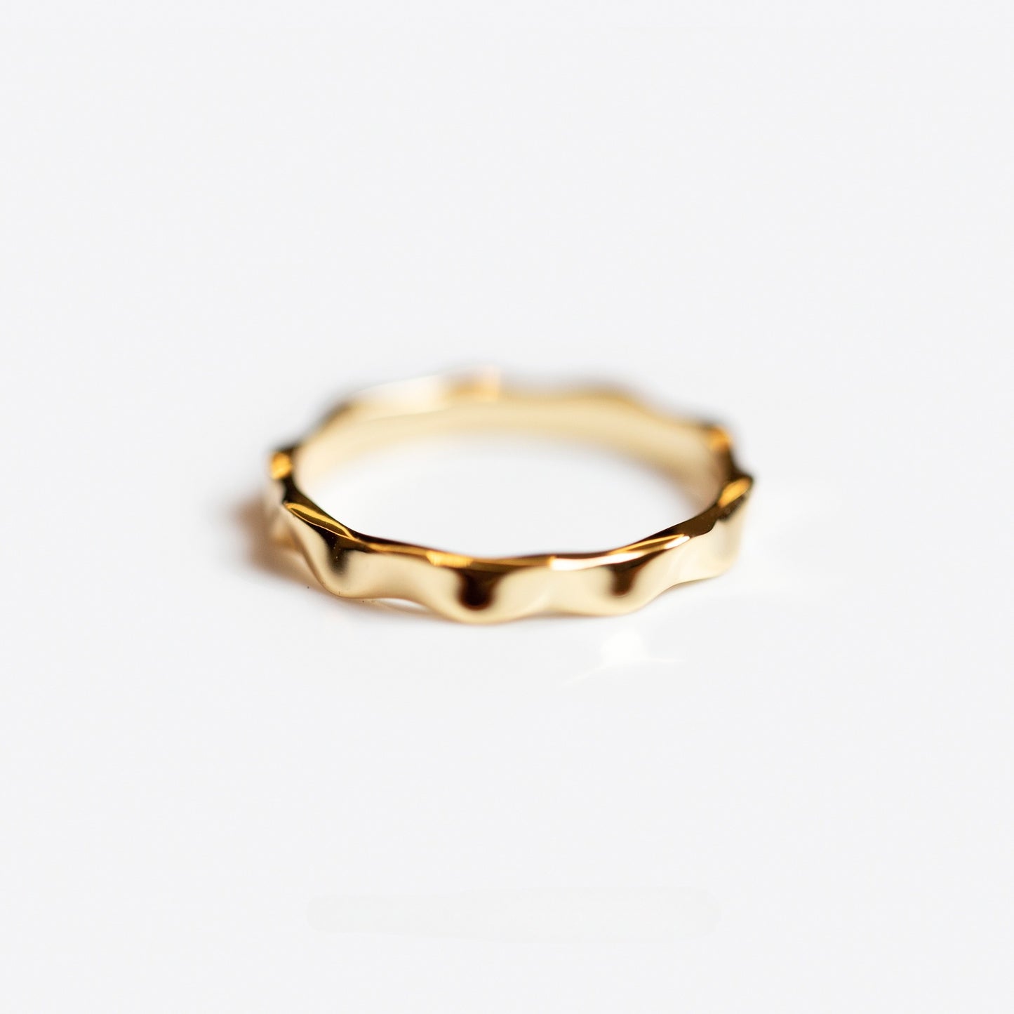 Wavy Band Ring 925 Sterling Silver 18K Gold Plated Minimalist Stackable Ring Set of 5
