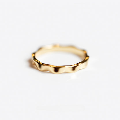 Wavy Band Ring 925 Sterling Silver 18K Gold Plated Minimalist Stackable Ring Set of 5