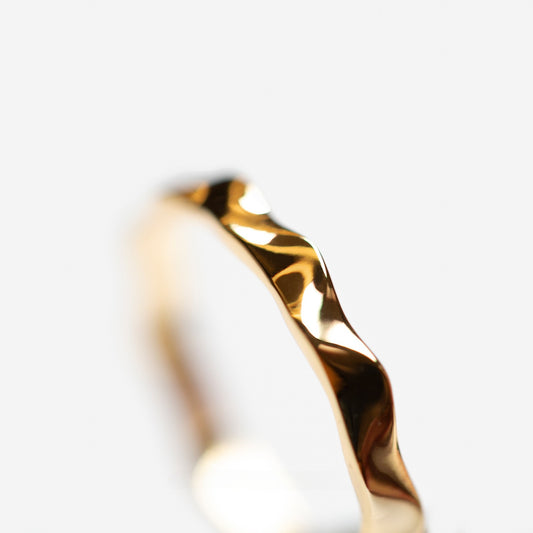Wavy Band Ring 925 Sterling Silver 18K Gold Plated Minimalist Stackable Ring Set of 5