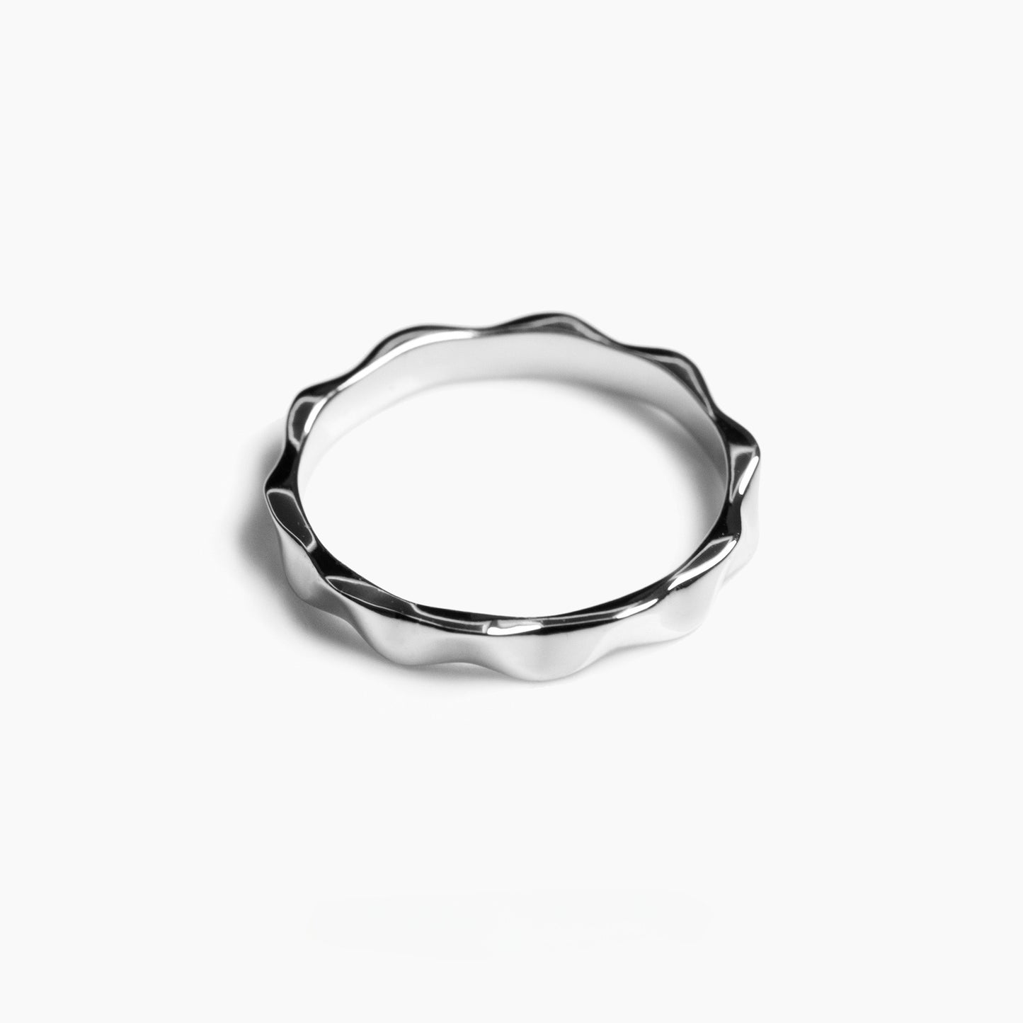 Wavy Band Ring 925 Sterling Silver 18K Gold Plated Minimalist Stackable Ring Set of 5