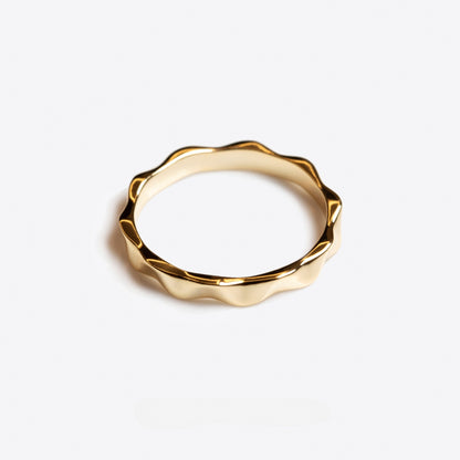 Wavy Band Ring 925 Sterling Silver 18K Gold Plated Minimalist Stackable Ring Set of 5