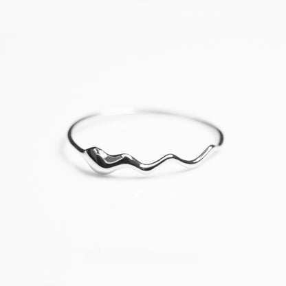 Wavy Band Ring 925 Sterling Silver 18K Gold Plated Teardrop Minimalist Gold Ring for Women Set of 5