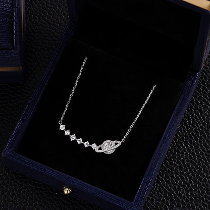 925 Sterling Silver Celestial Star Planet Necklace with Sparkling Design Set of 5
