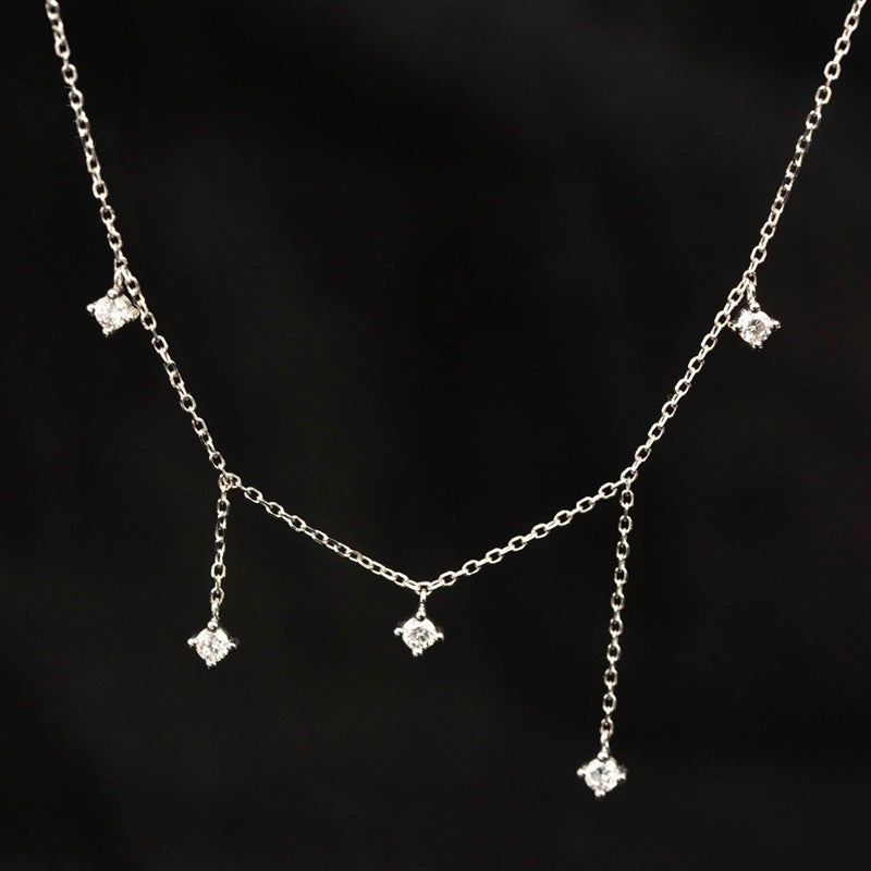 925 Sterling Silver Gold Tone Tassel Pendant Necklace Dainty Jewelry for Women Set of 5
