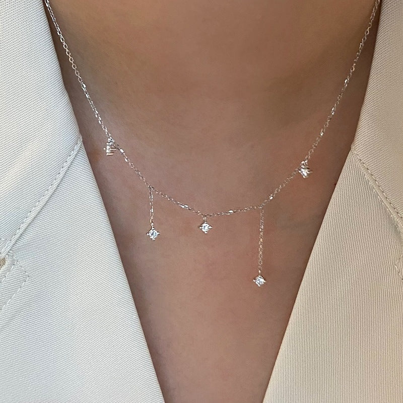 925 Sterling Silver Gold Tone Tassel Pendant Necklace Dainty Jewelry for Women Set of 5