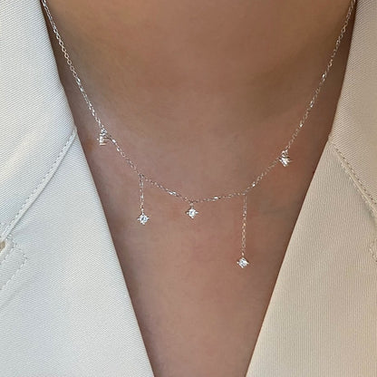 925 Sterling Silver Gold Tone Tassel Pendant Necklace Dainty Jewelry for Women Set of 5