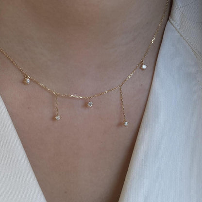 925 Sterling Silver Gold Tone Tassel Pendant Necklace Dainty Jewelry for Women Set of 5