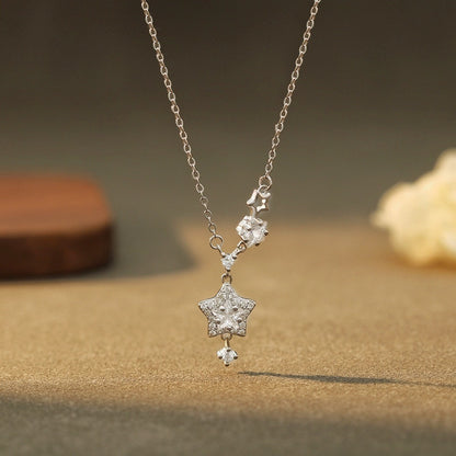 999 Sterling Silver Dainty Star Necklace Star Statement Jewelry Gift for Her