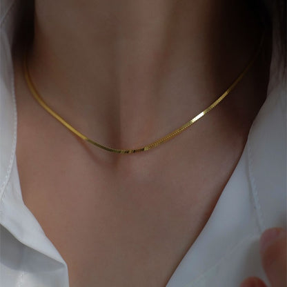 925 Sterling Silver Herringbone Snake Chain Necklace Minimalist Jewelry for Women Set of 5