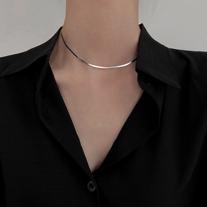 925 Sterling Silver Herringbone Snake Chain Necklace Minimalist Jewelry for Women Set of 5