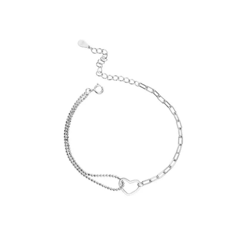 Elegant 925 silver heart bracelet with minimalist style thoughtful present for sister
