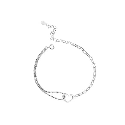 Elegant 925 silver heart bracelet with minimalist style thoughtful present for sister