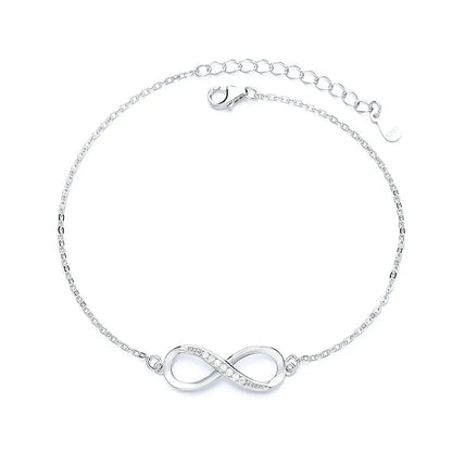 Minimalist silver infinity bracelet for women, sentimental Mother's Day jewelry