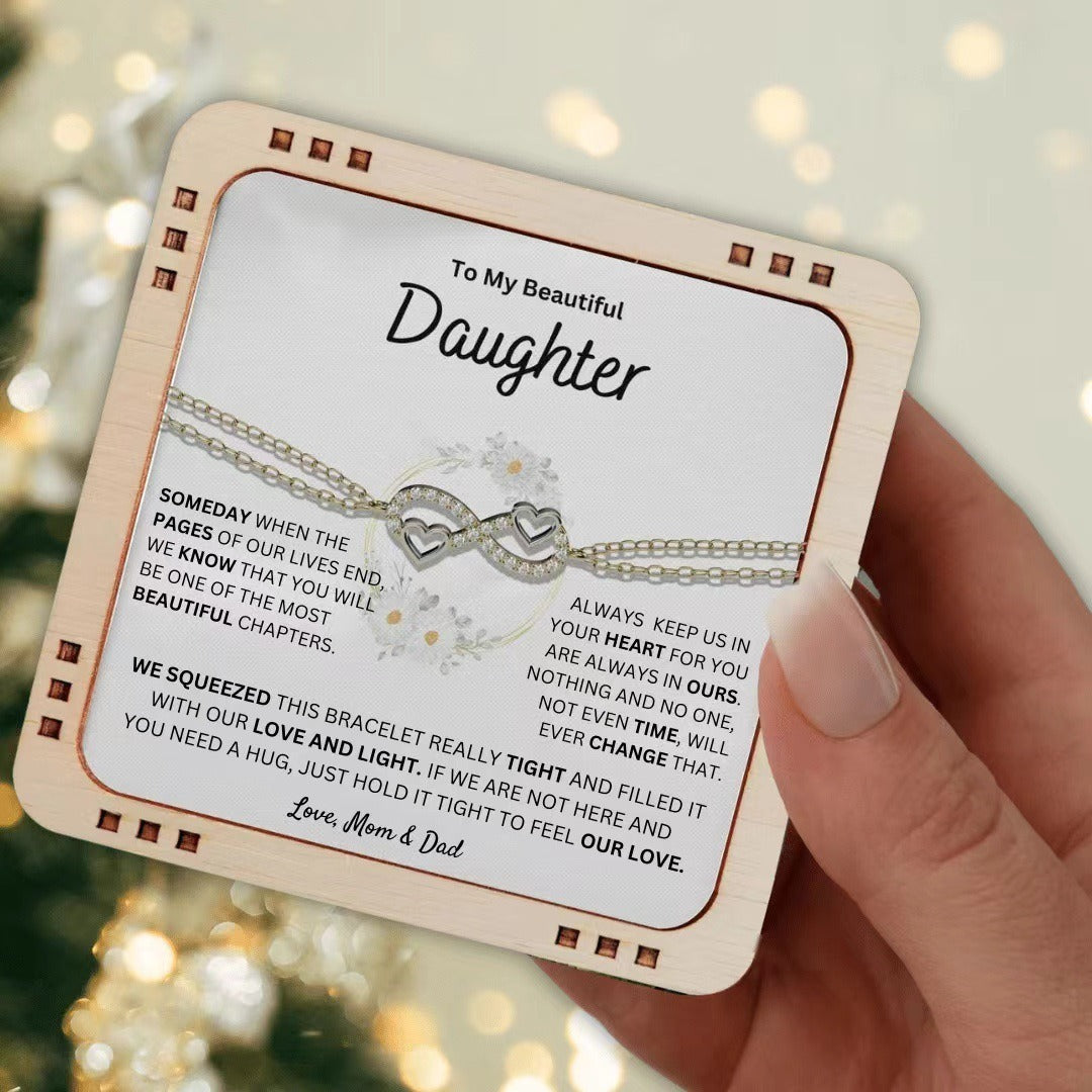 Graduation gift for her, sterling silver infinity bracelet symbolizing endless love and support
