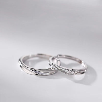 matching silver rings for him and her minimalist wedding band style