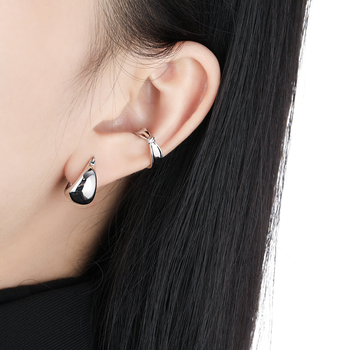 Wholesale hypoallergenic 925 silver hoop earrings for women daily wear minimalist look