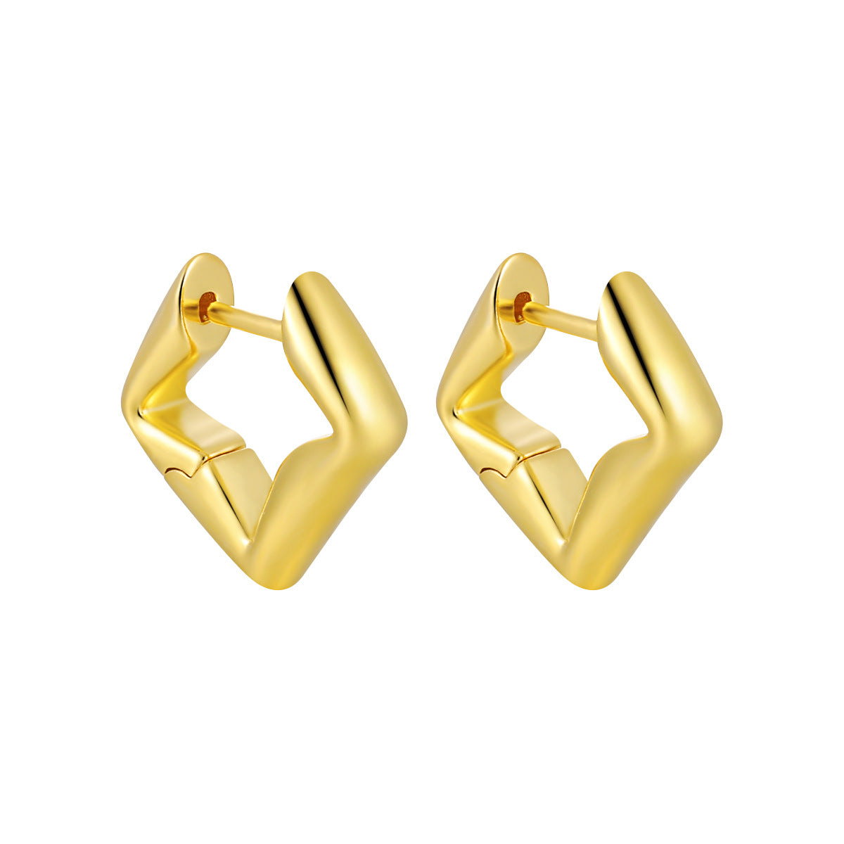 Wholesale geometric hoop earrings for women daily wear 925 silver and 18K gold plated jewelry