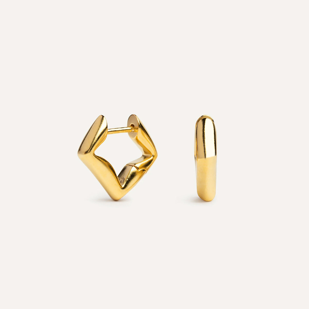 Chunky geometric hoop earrings 18K gold plated 925 silver bulk jewelry wholesale suppliers