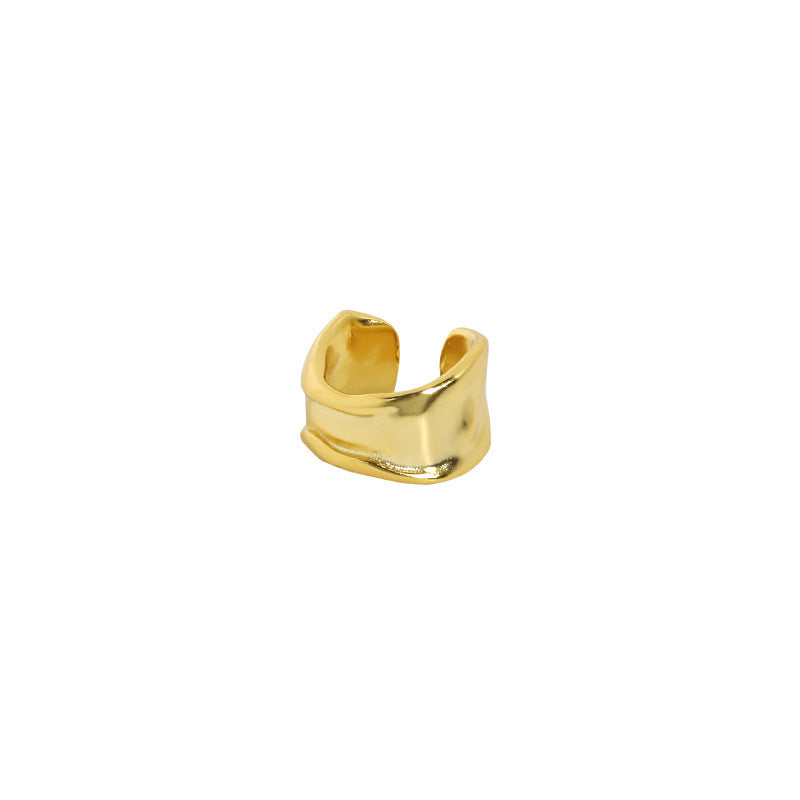Gold ear cuff non pierced, 925 silver wide clip on earring for minimalist style, bulk jewelry wholesale