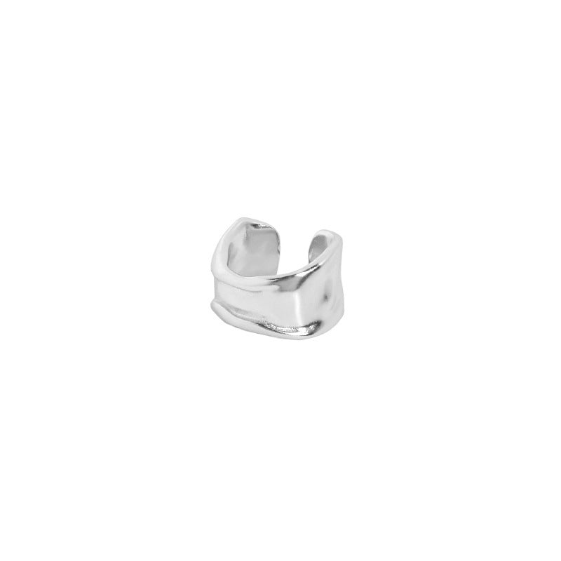 Silver ear cuff no piercing, 925 silver wide ear wrap minimalist earring for women, wholesale jewelry