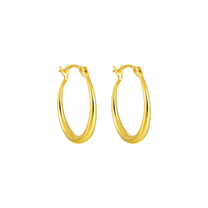 Wholesale 18K gold plated 925 sterling silver hoop earrings 20mm for sensitive ears