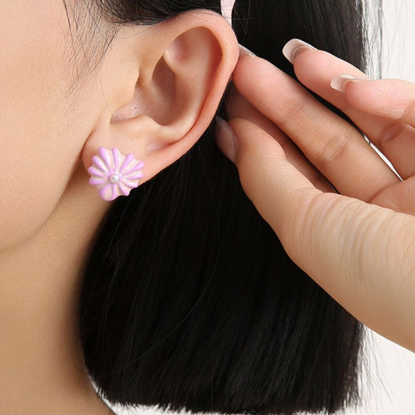 Wholesale Brass Chic Daily Wear Earrings 5 Pairs Set Elegant Gift Selection