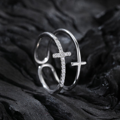 dainty gold cross ring wholesale set