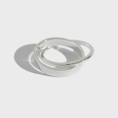 Double loop 925 silver ring minimal design for minimalist jewelry wholesale bulk order