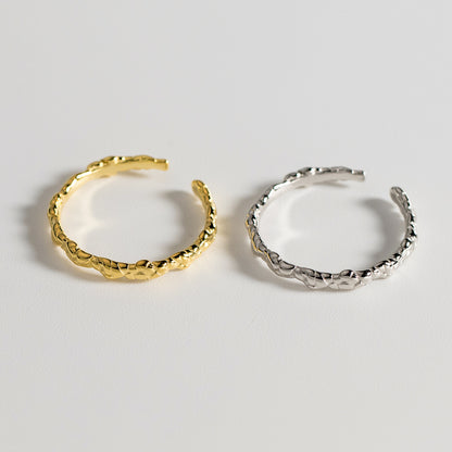 925 Sterling Silver and gold Adjustable Braided Rings