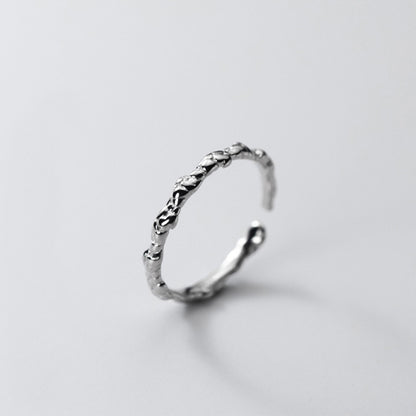 925 Sterling Silver Adjustable Braided Ring JR fashion