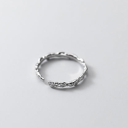 925 Sterling Silver Adjustable Braided open finger Ring 