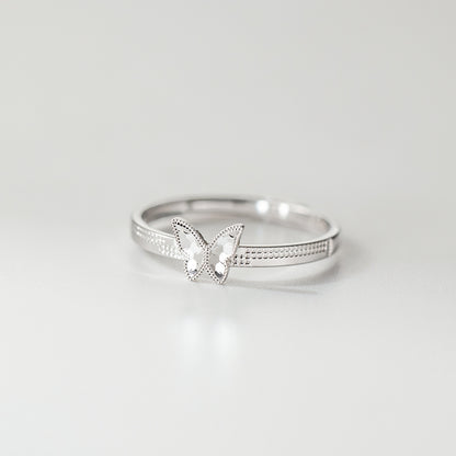 Wholesale 925 sterling silver minimalist butterfly ring in silver tone, everyday jewelry for fashion jewelry wholesale suppliers
