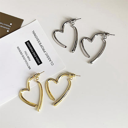 Heart earrings set in silver and gold 14K gold plated brass jewelry wholesale bulk pack