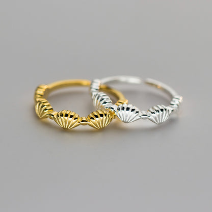 silver and gold seashell rings 925 silver