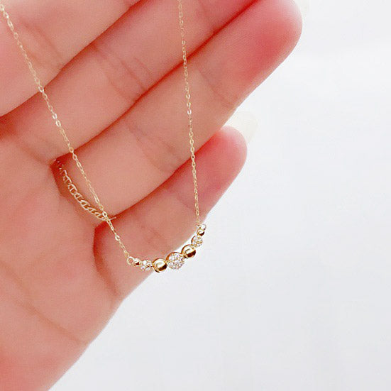 Daily 925 sterling silver gold disc clavicle necklace