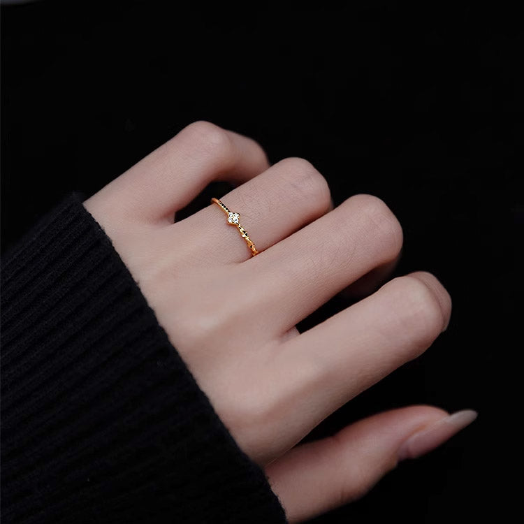 925 sterling silver thin gold minimalist ring