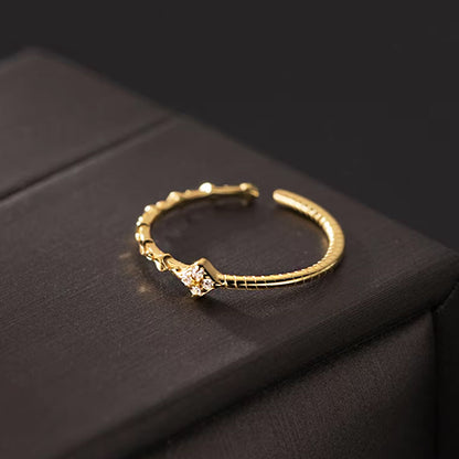 925 sterling silver thin adjustable gold stackable ring