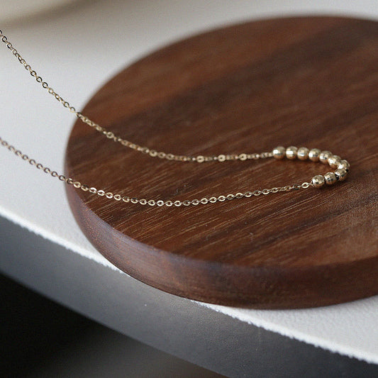 925 sterling silver 18K gold plated faceted bead choker necklace flat lay, perfect for fine jewelry wholesale and premium accessory supply.