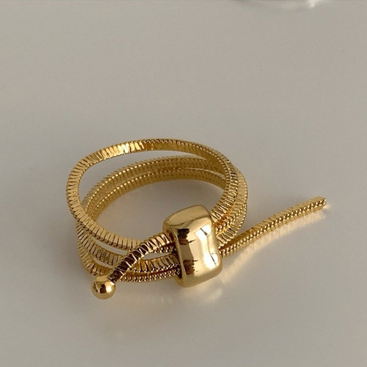 Gold Adjustable Chain Ring Brass Jewelry Wholesale Minimalist Jewelry for Women