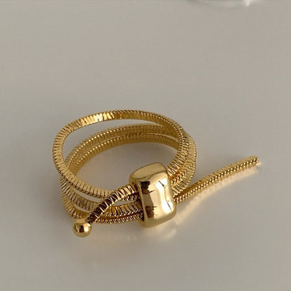 Gold Adjustable Chain Ring Brass Jewelry Wholesale Minimalist Jewelry for Women