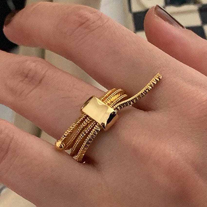 Adjustable Chain Ring for Women Brass Jewelry Wholesale Minimalist Fashion Jewelry