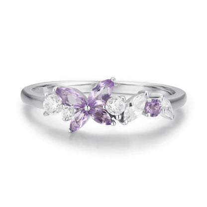 Amethyst Butterfly Ring 925 Sterling Silver wholesale jewelry JR fashion