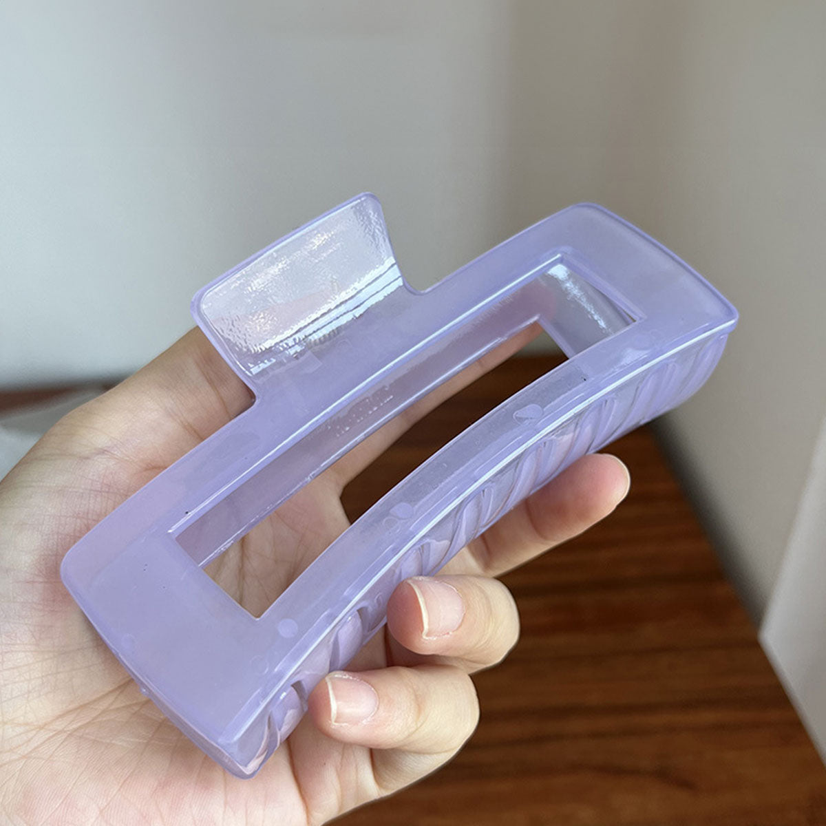 Purple Rectangle Hair Claw clip non slip