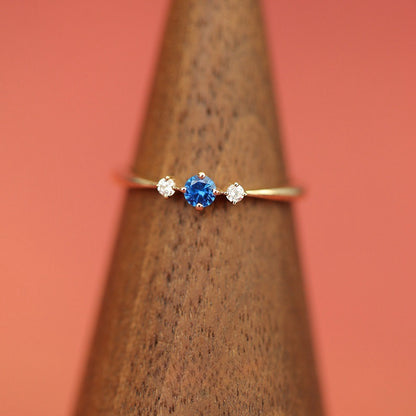 S925 sterling silver Blue Constellation Zircon Ring featuring blue zircon center stone and sparkling accents