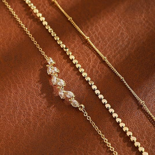 Wholesale 5 Piece Stainless Steel Classic Bead Chain Anklet Set Simple Design