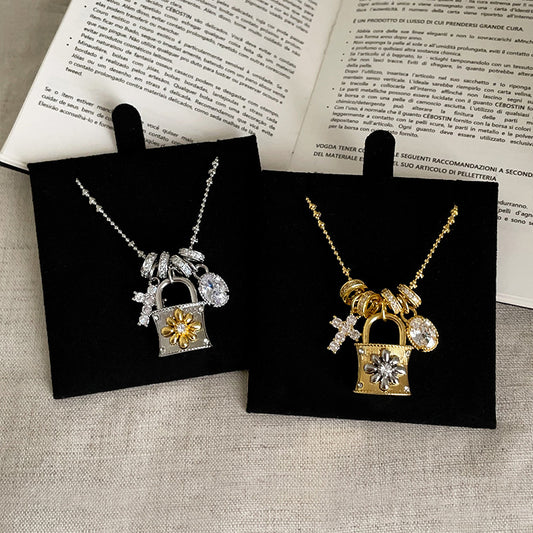 Gold plated brass chain necklace wholesale featuring vintage brass necklace wholesale style with zircon accents, antique brass chain necklace statement jewelry